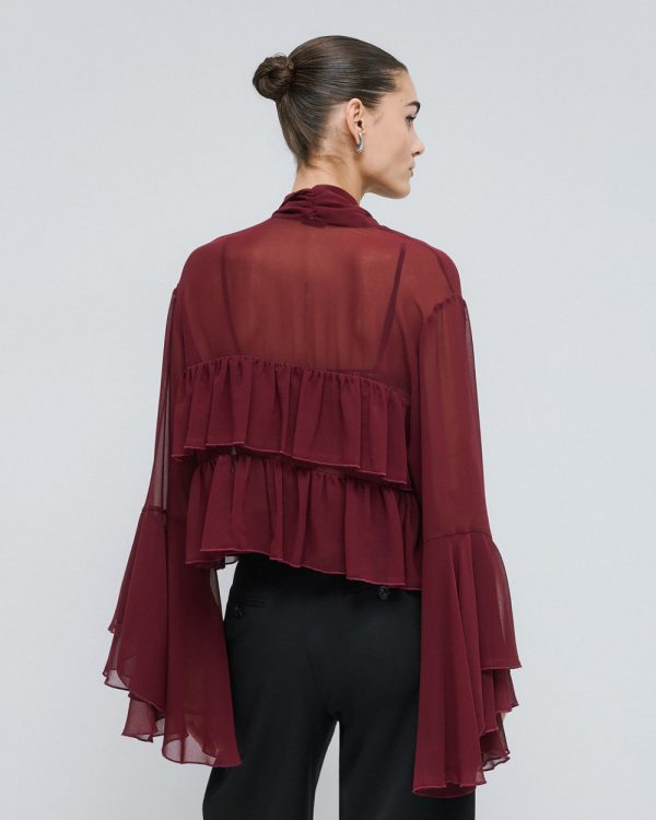 Cropped blouse with ruffles - Access Fashion - Image 10