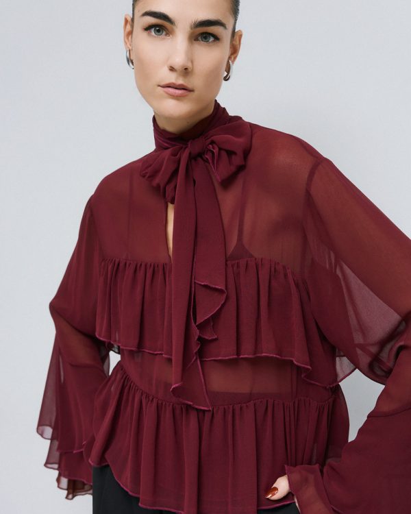 Cropped blouse with ruffles - Access Fashion - Image 11