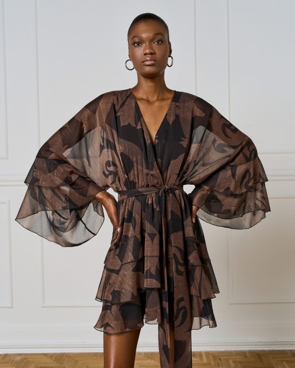 Mini printed dress with ruffles - Access Fashion