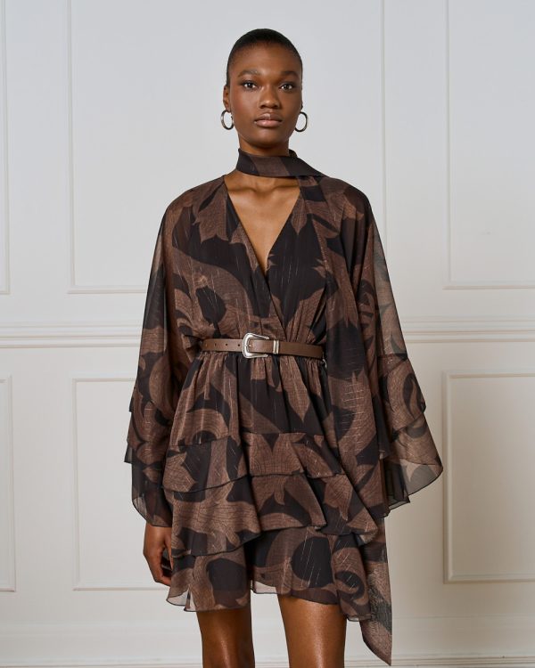 Mini printed dress with ruffles - Access Fashion - Image 3