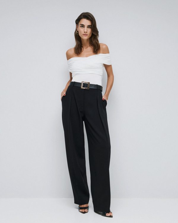 High-waist pants with pleats - Access Fashion