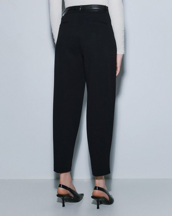 Pants with faux leather waistband - Access Fashion - Image 3