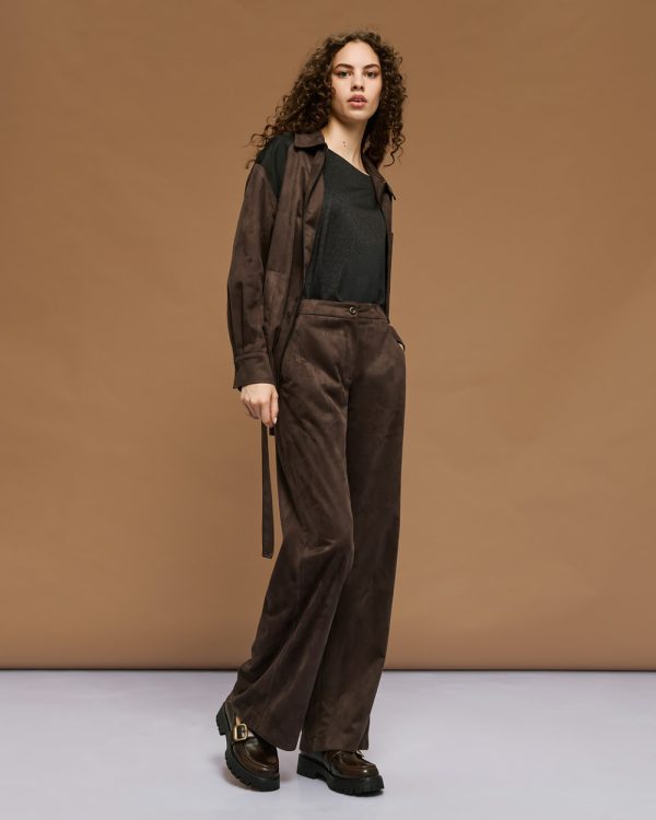 Straight-leg suede pants - Access Fashion - Image 3