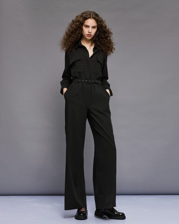 Cargo jumpsuit with belt - Access Fashion