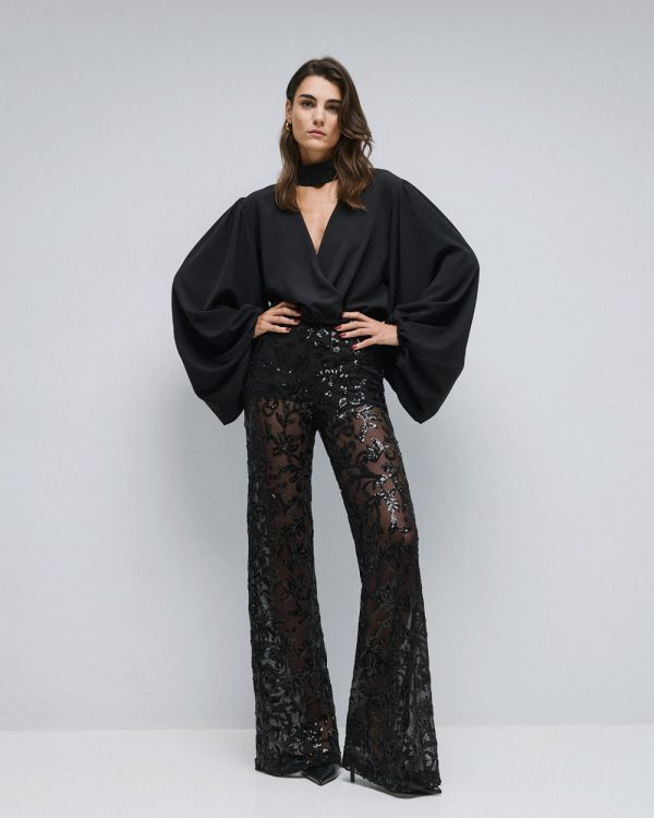 Tulle pants with embroidered sequins - Access Fashion