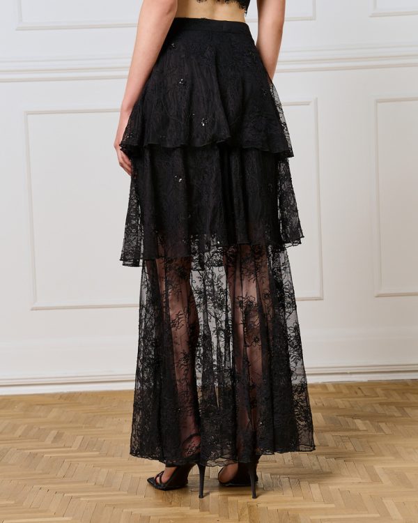 Lace maxi skirt with ruffles - Access Fashion - Image 4
