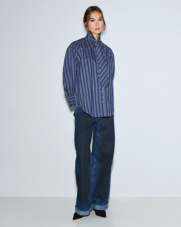 Striped shirt with rhinestones - Access Fashion