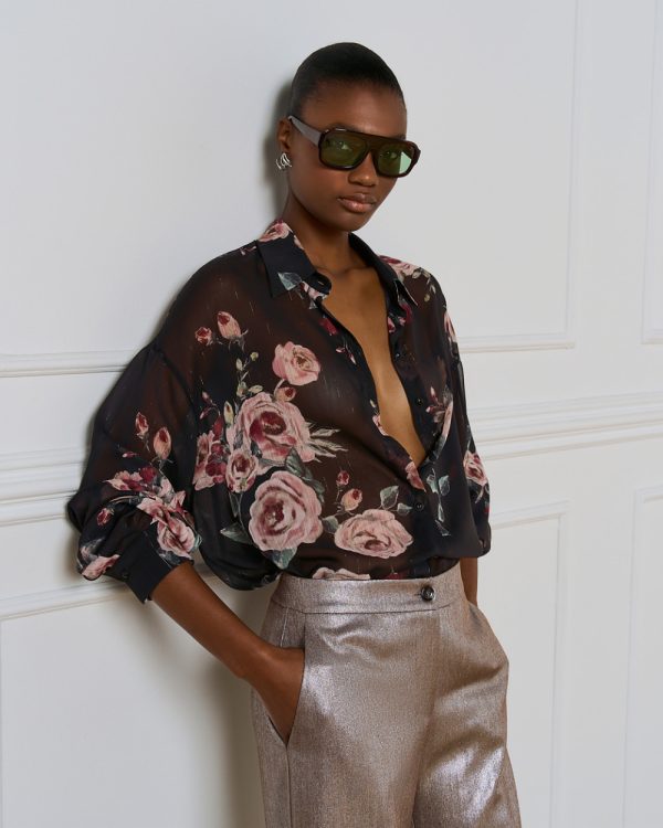 Floral shirt with lurex details - Access Fashion