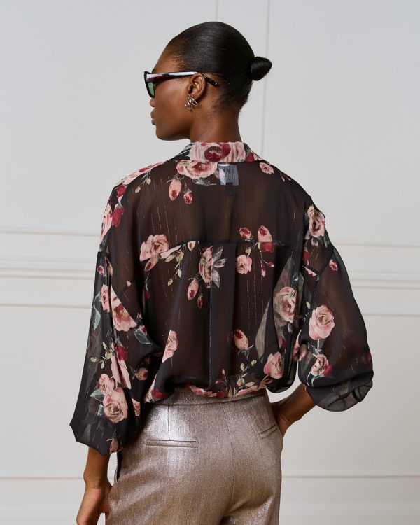 Floral shirt with lurex details - Access Fashion - Image 4