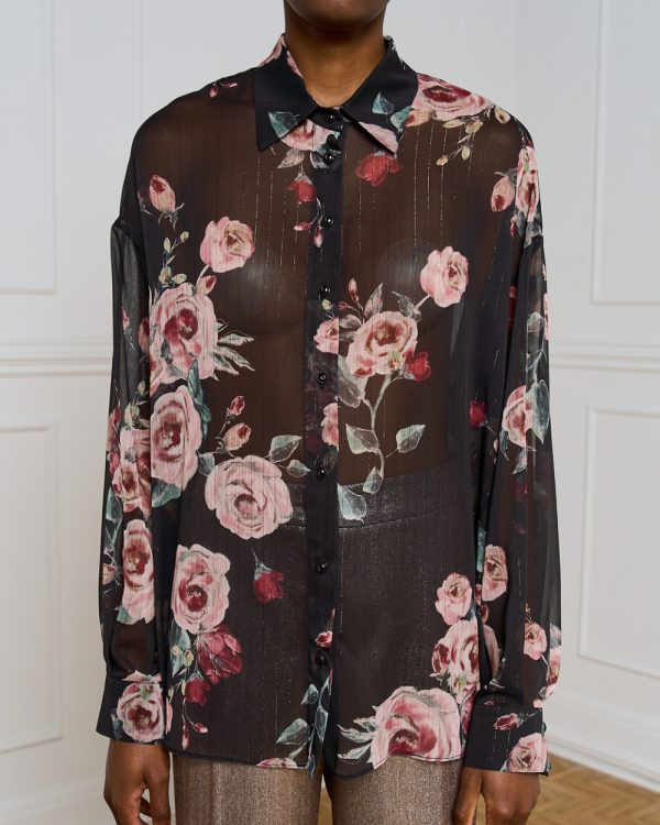 Floral shirt with lurex details - Access Fashion - Image 6