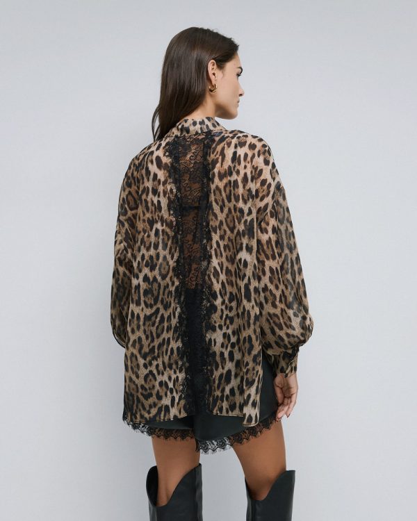 Leopard print shirt with lace - Access Fashion - Image 3