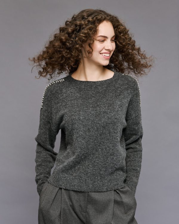 Knitted blouse with rhinestones - Access Fashion - Image 3