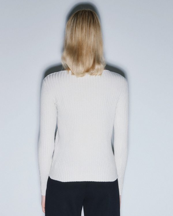 Knitted long-sleeve lurex blouse - Access Fashion - Image 3