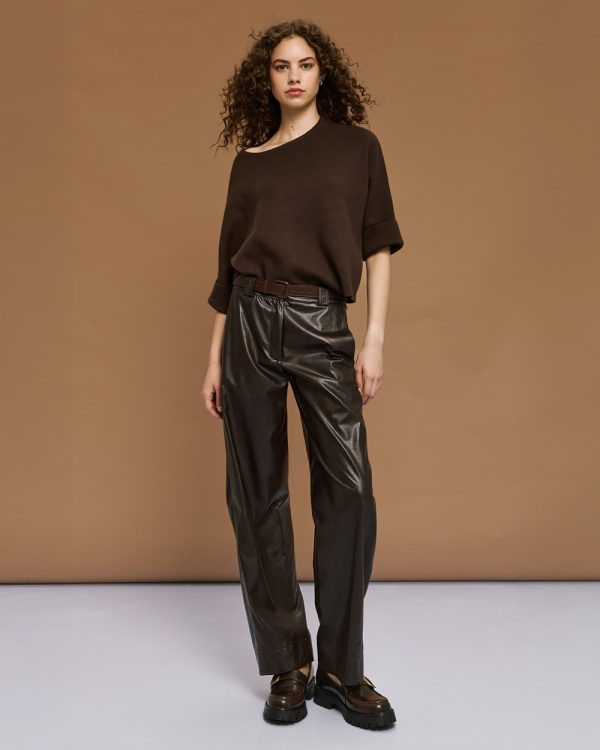 Knitted blouse with a boat neckline - Access Fashion