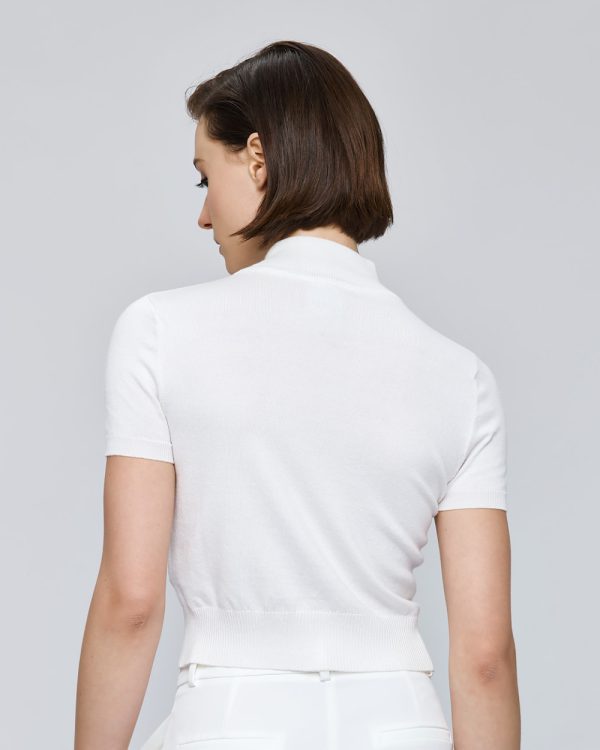Knitted turtleneck blouse with short sleeves - Access Fashion - Image 4