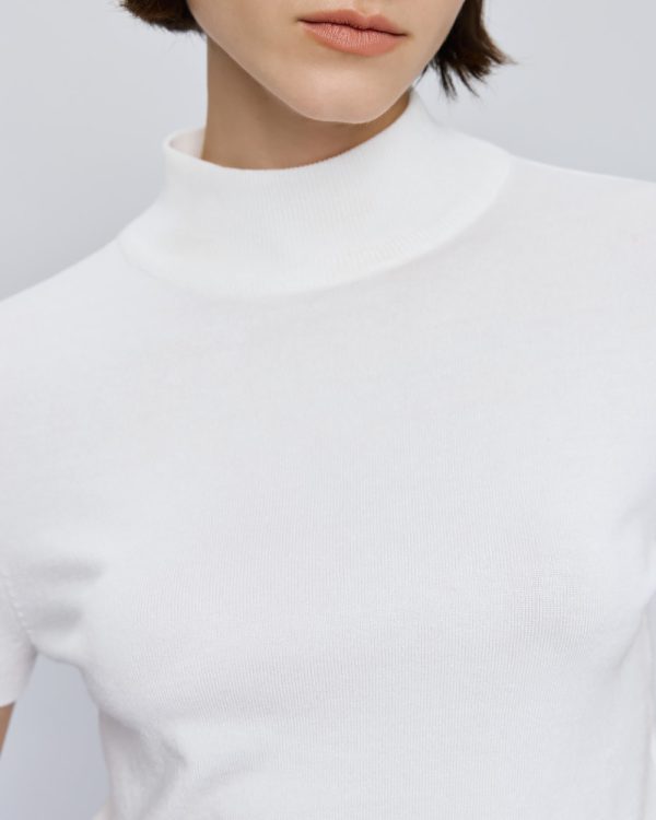 Knitted turtleneck blouse with short sleeves - Access Fashion - Image 5