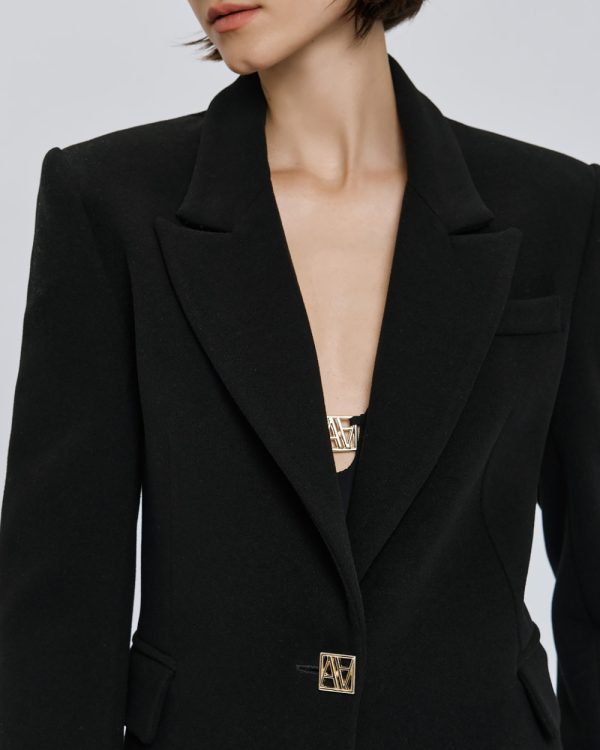 Long coat with monogram button - Access Fashion - Image 5