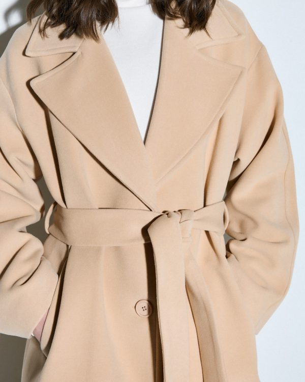 Long coat with tie belt - Access Fashion - Image 5