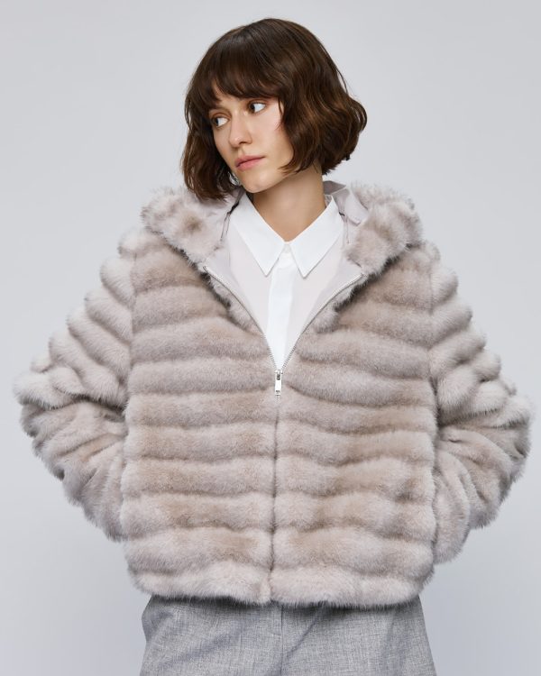Cropped jacket with faux fur - Access Fashion - Image 3