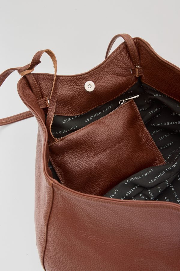 Blush real leather bag - Leather Twist - Image 3