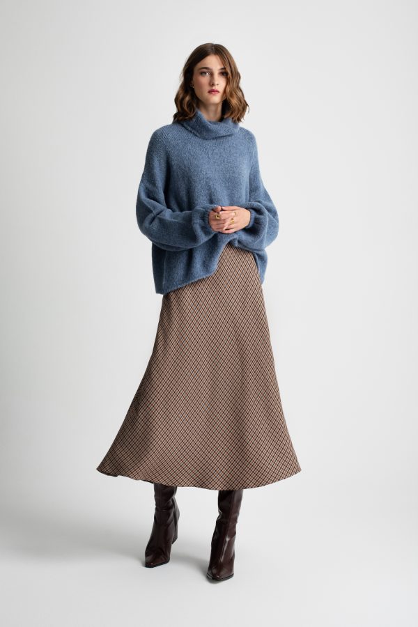 Checked a-line midi skirt - Moutaki - Image 2