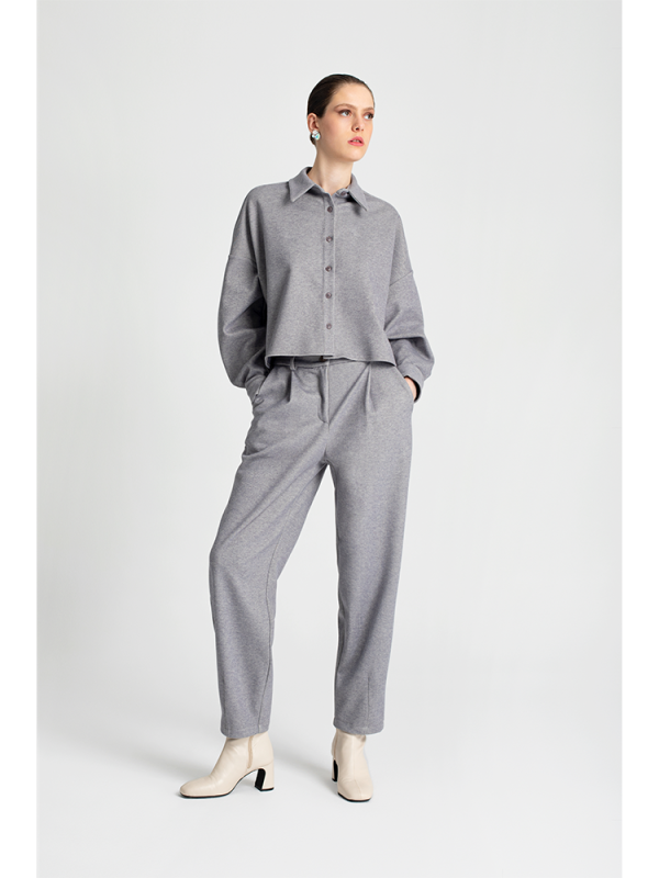 Tailored trousers with pleats details - Moutaki