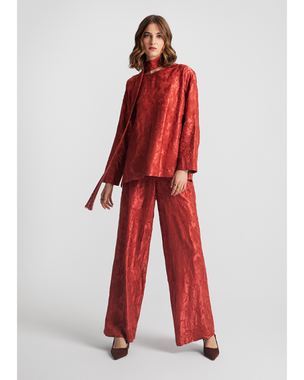 Jacquard wide-leg trousers - Moutaki