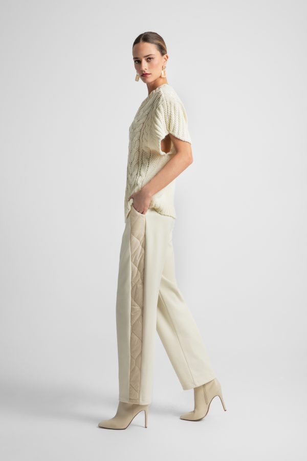 Straight-leg trousers with quilted detail - Moutaki - Image 2