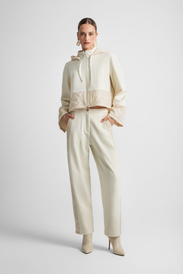 Straight-leg trousers with quilted detail - Moutaki - Image 3