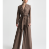 Checked belted longline jacket - Moutaki
