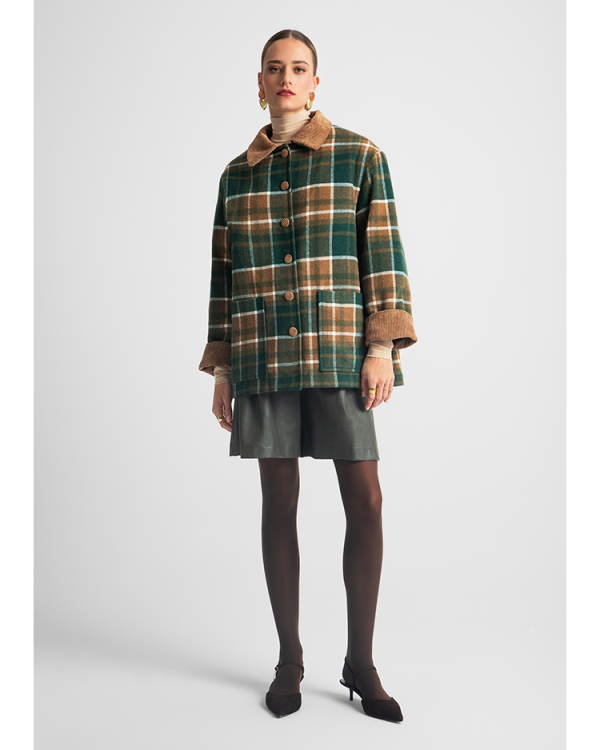 Check wool-blend jacket - Moutaki
