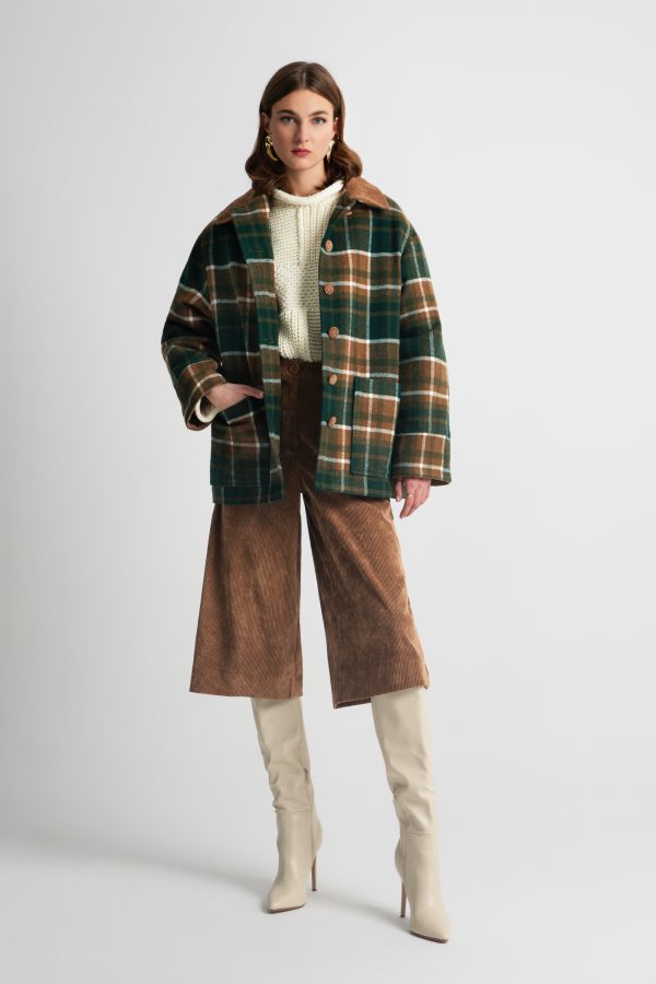 Check wool-blend jacket - Moutaki - Image 3