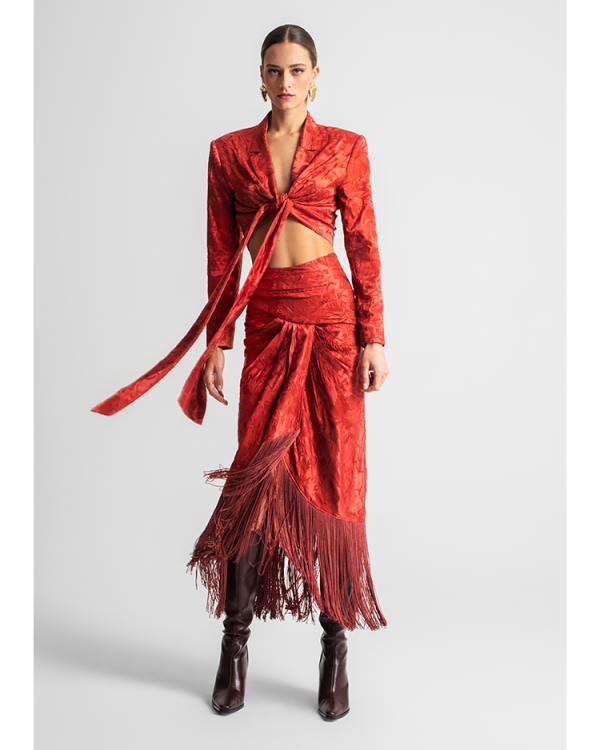 Jacquard wrap blouse - Moutaki