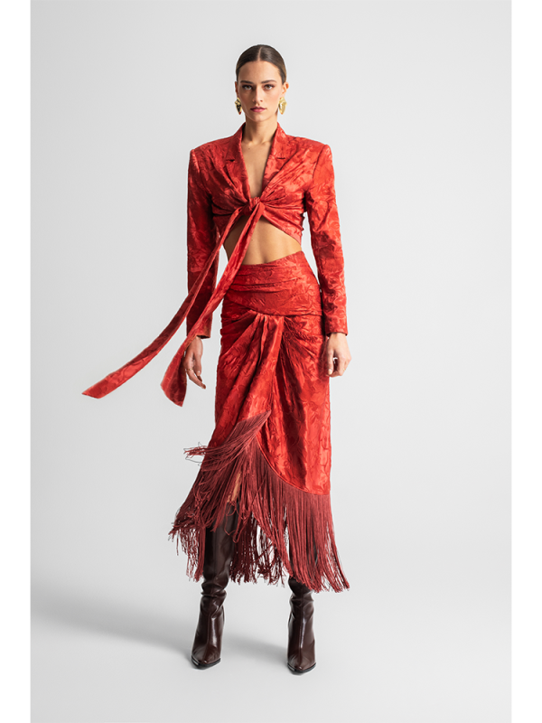 Jacquard wrap blouse - Moutaki