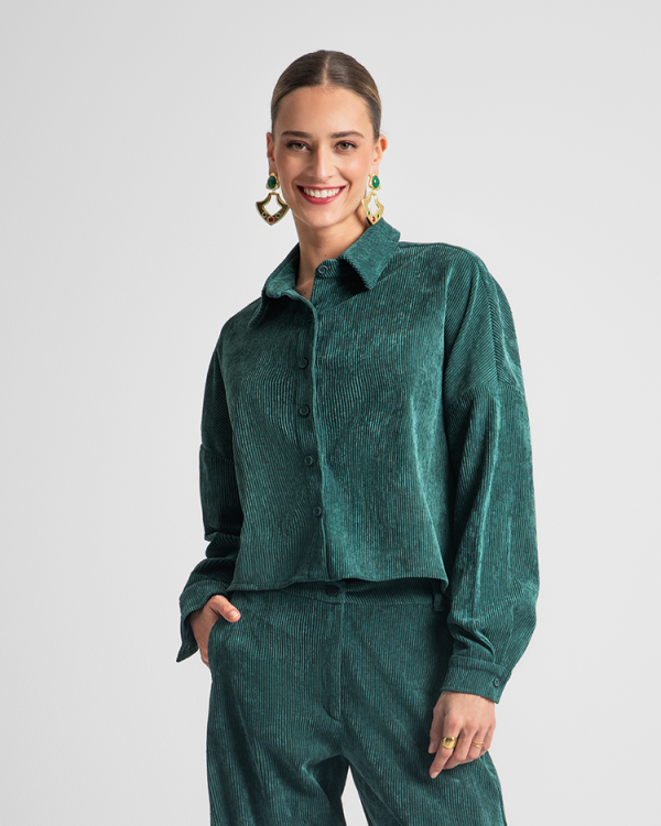 Cropped corduroy shirt - Moutaki