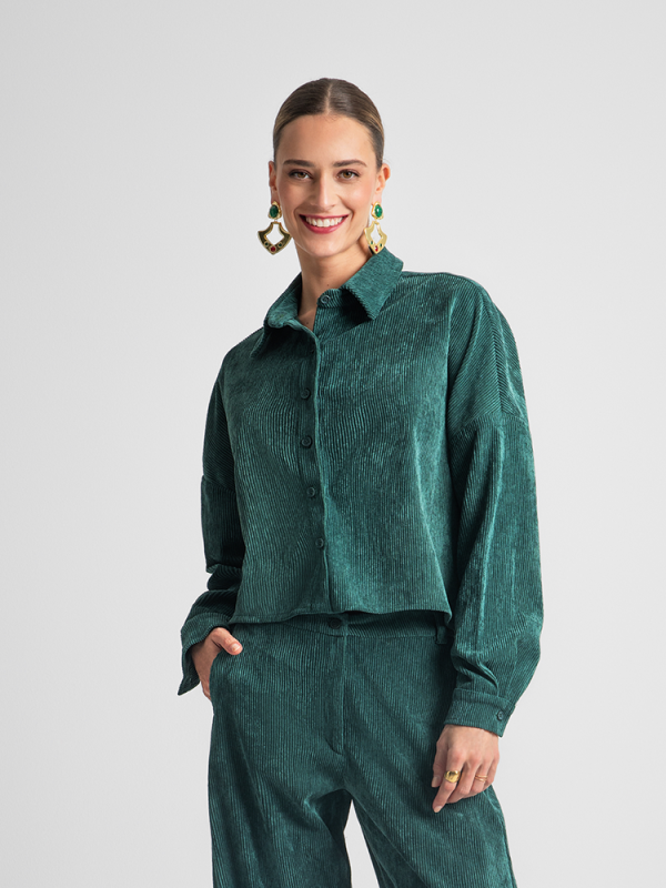Cropped corduroy shirt - Moutaki