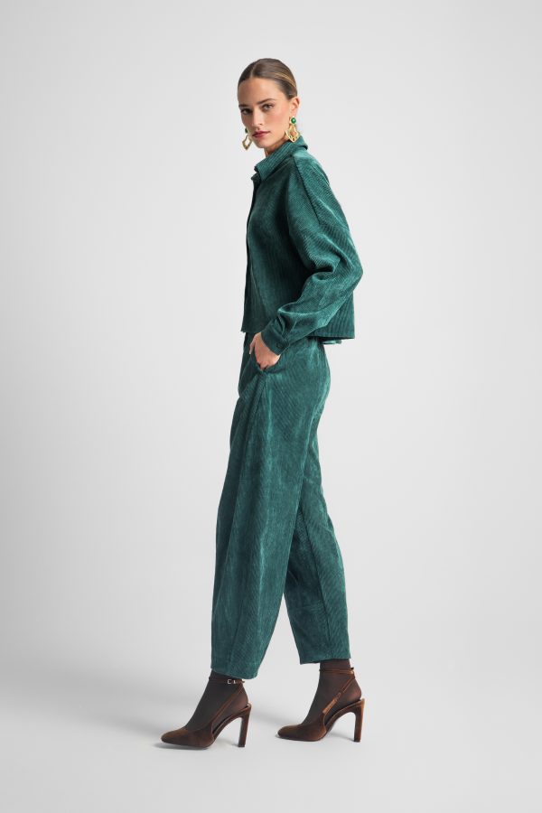 Cropped corduroy shirt - Moutaki - Image 2