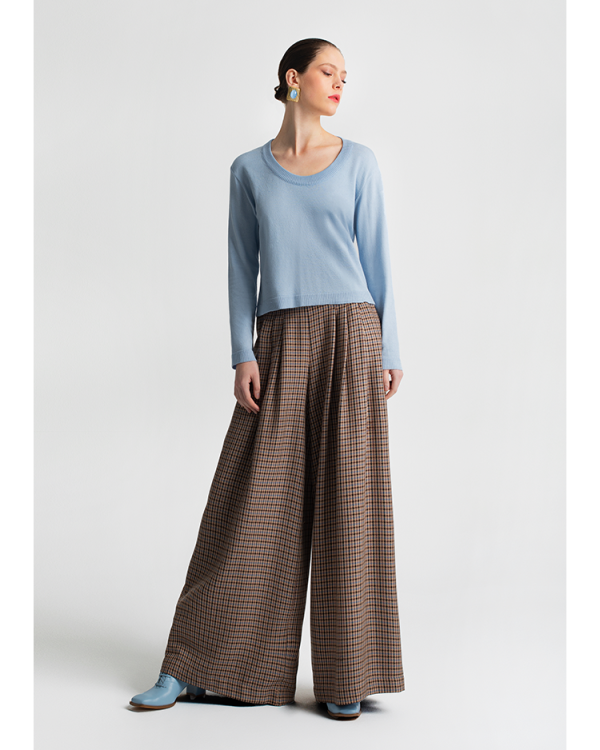 Classic round neck knit blouse - Moutaki