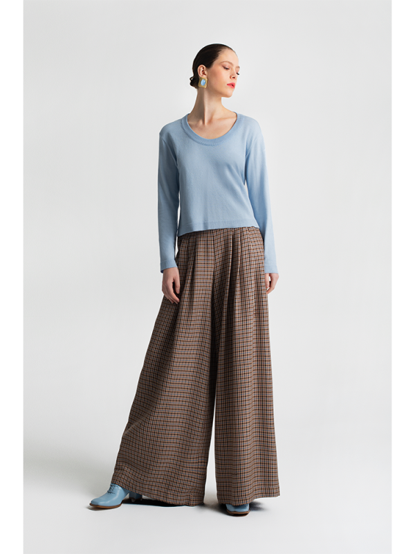 Classic round neck knit blouse - Moutaki