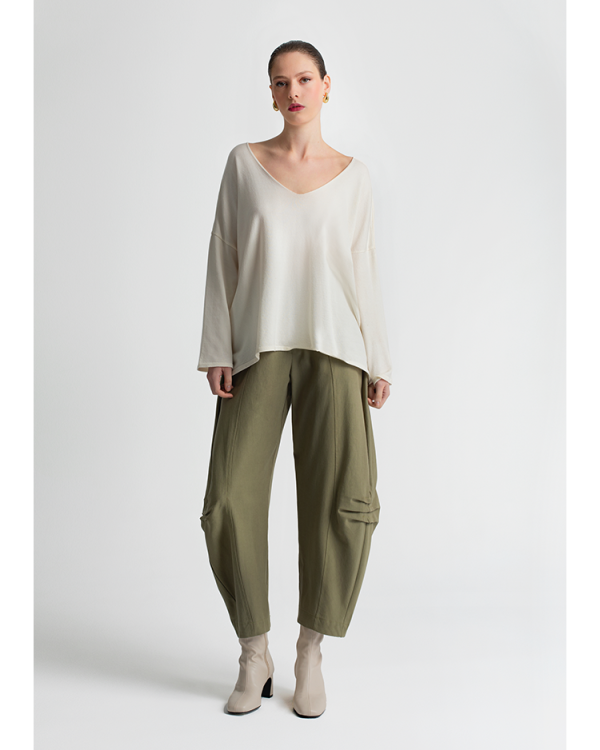 Knit Blouse with a v-neck - Moutaki