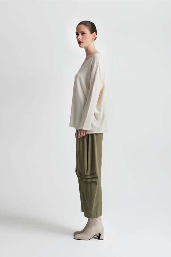 Knit Blouse with a v-neck - Moutaki - Image 2
