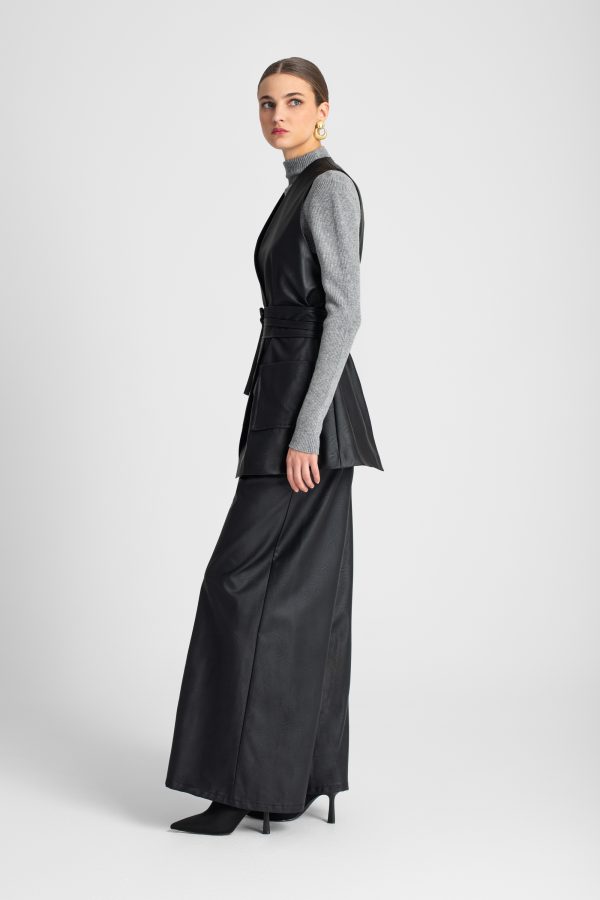 Ribbed knit high-neck blouse - Moutaki - Image 2