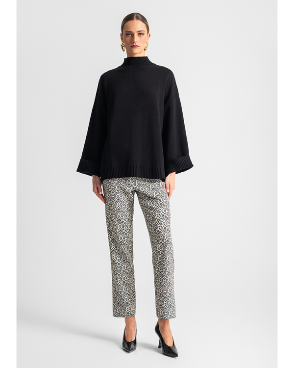 Wide-sleeve knit blouse - Moutaki