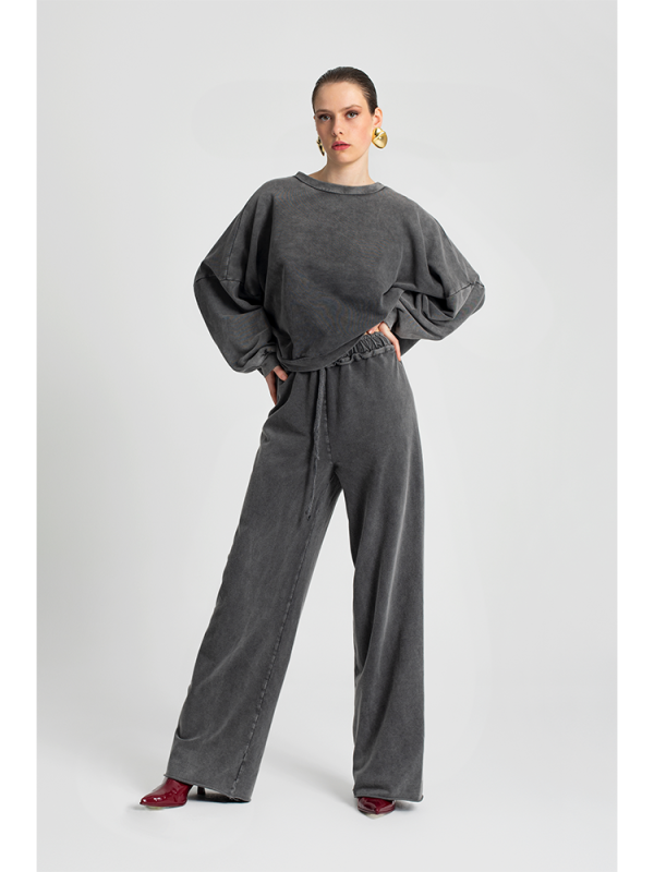 Wide-leg knit trousers - Moutaki