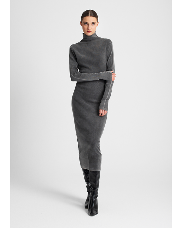 Ribbed knit midi dress - Moutaki