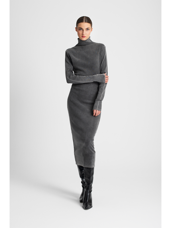 Ribbed knit midi dress - Moutaki