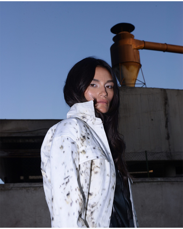 Veronica denim jacket  with zefi print - Sac & Co