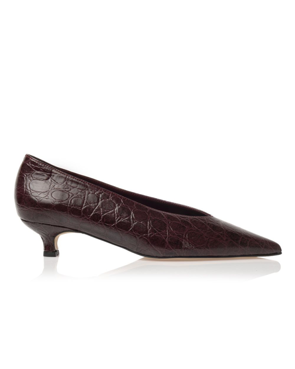 Embossed leather kitten heels - Sante Shoes