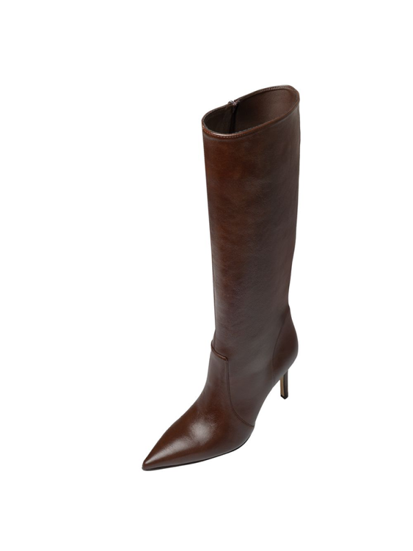 Leather high-heel knee boots - Sante Shoes - Image 2