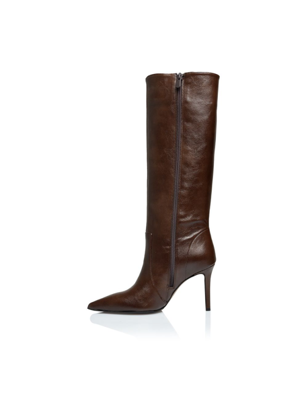 Leather high-heel knee boots - Sante Shoes - Image 4